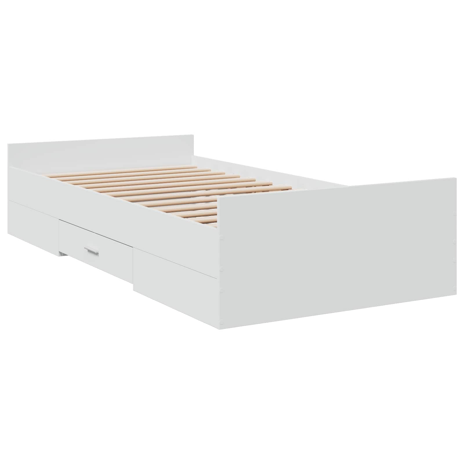 Lovos rėmas su saugojimu Balta 80 x 200 cm Apdirbta mediena
