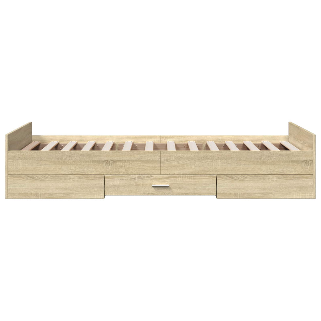 Lovos rėmas su saugojimu su stalčių Sonoma ąžuolas 80 x 200 cm