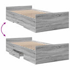 Lovos rėmas su saugojimu su stalčių Pilka Sonoma 80 x 200 cm