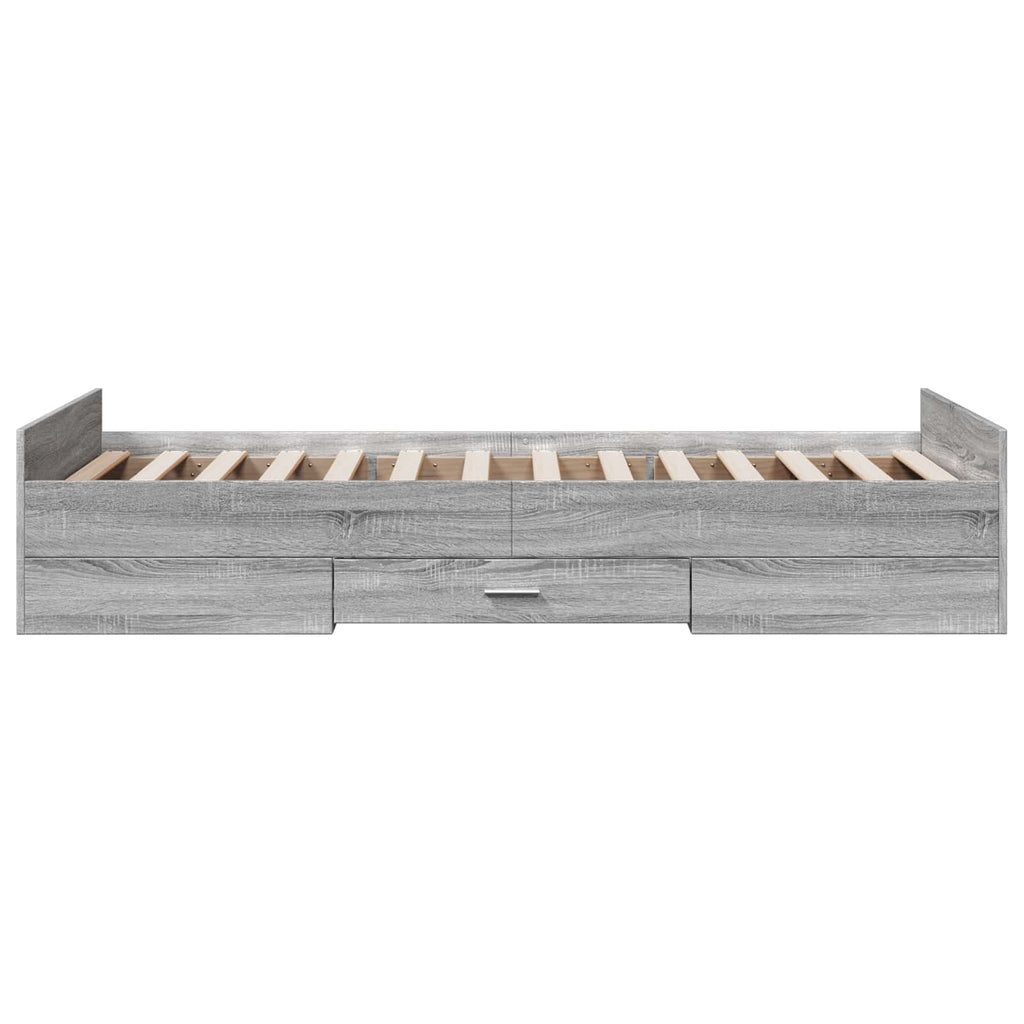 Lovos rėmas su saugojimu su stalčių Pilka Sonoma 80 x 200 cm