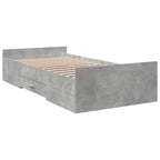 Lovos rėmas su saugojimu su stalčių Betono pilka 80 x 200 cm