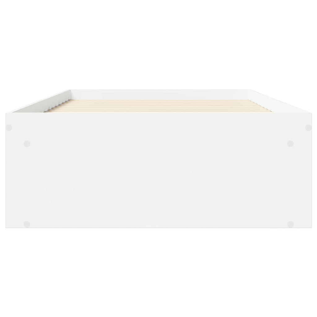 Lovos rėmas su saugojimu Balta 80 x 200 cm Apdirbta mediena