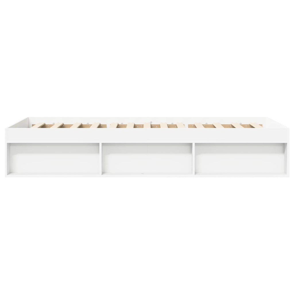 Lovos rėmas su saugojimu Balta 80 x 200 cm Apdirbta mediena