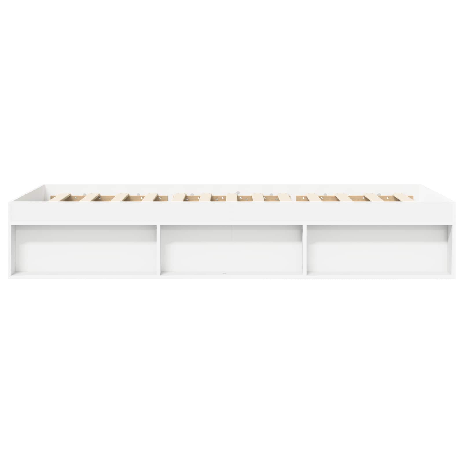 Lovos rėmas su saugojimu Balta 80 x 200 cm Apdirbta mediena