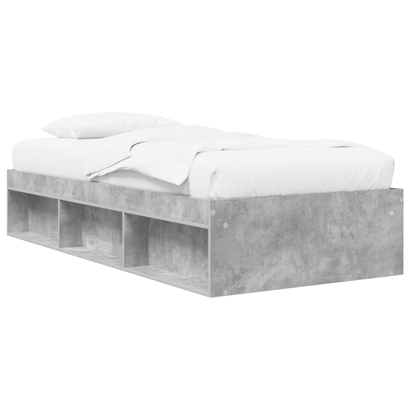 Lovos rėmas su saugojimu su lentyna Betono pilka 80 x 200 cm