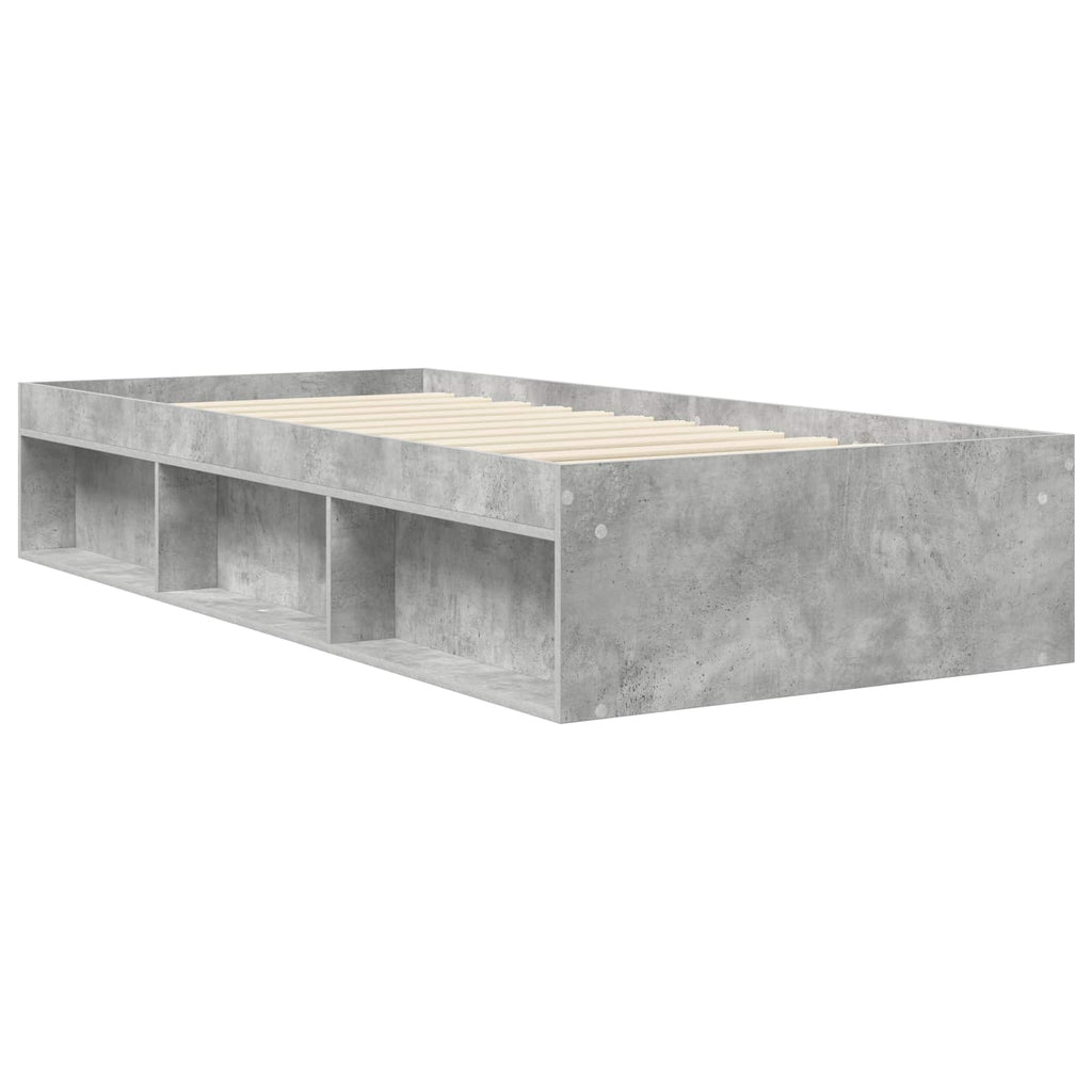 Lovos rėmas su saugojimu su lentyna Betono pilka 80 x 200 cm