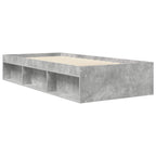 Lovos rėmas su saugojimu su lentyna Betono pilka 80 x 200 cm