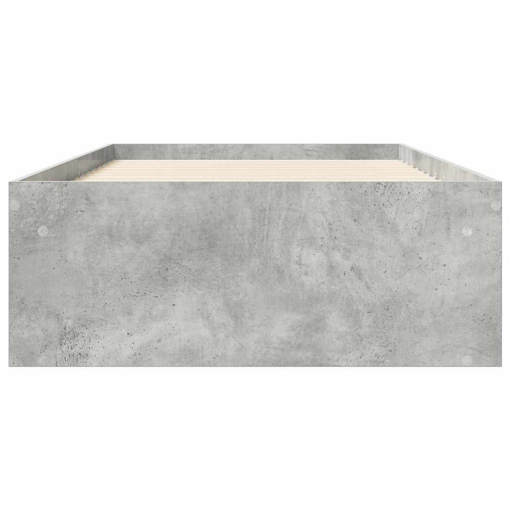 Lovos rėmas su saugojimu su lentyna Betono pilka 80 x 200 cm