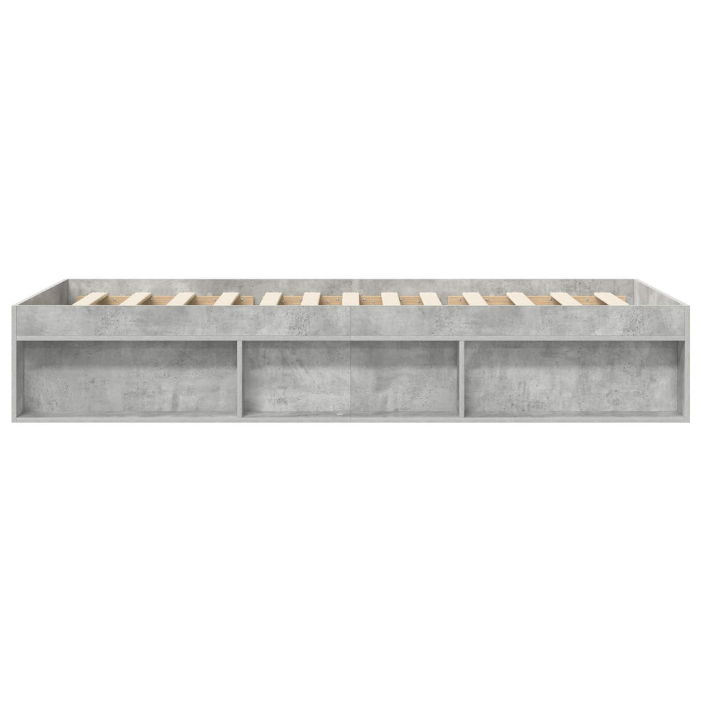Lovos rėmas su saugojimu su lentyna Betono pilka 80 x 200 cm