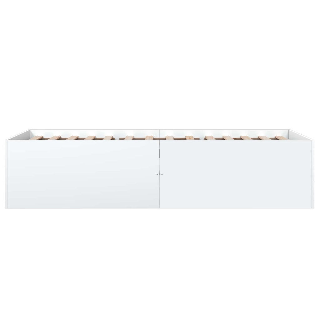 Grindų lovos rėmas Balta 80 x 200 cm Apdirbta mediena