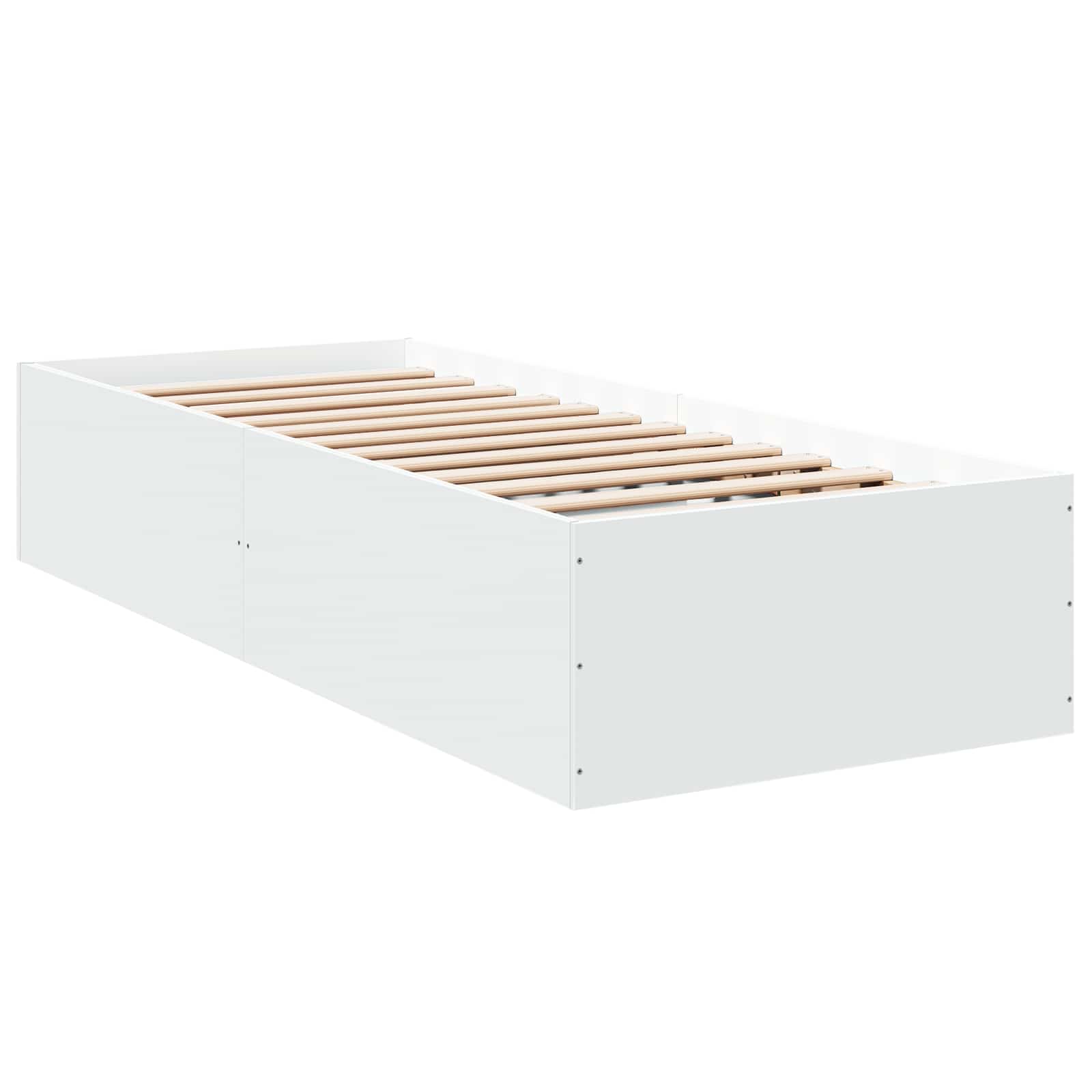 Grindų lovos rėmas Balta 80 x 200 cm Apdirbta mediena
