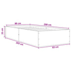 Grindų lovos rėmas Betono pilka 80 x 200 cm Apdirbta mediena