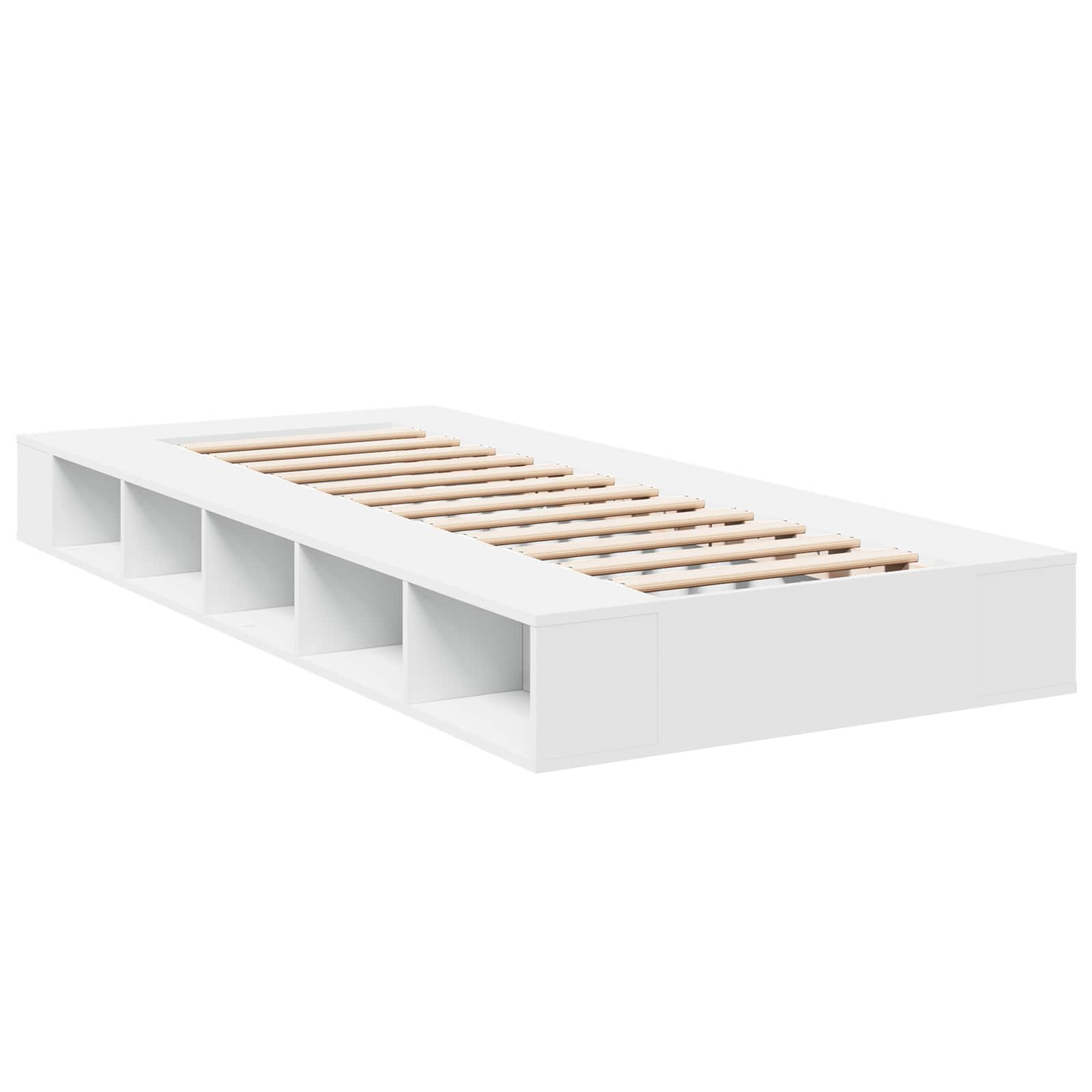 Lovos rėmas su saugojimu Balta 80 x 200 cm Apdirbta mediena