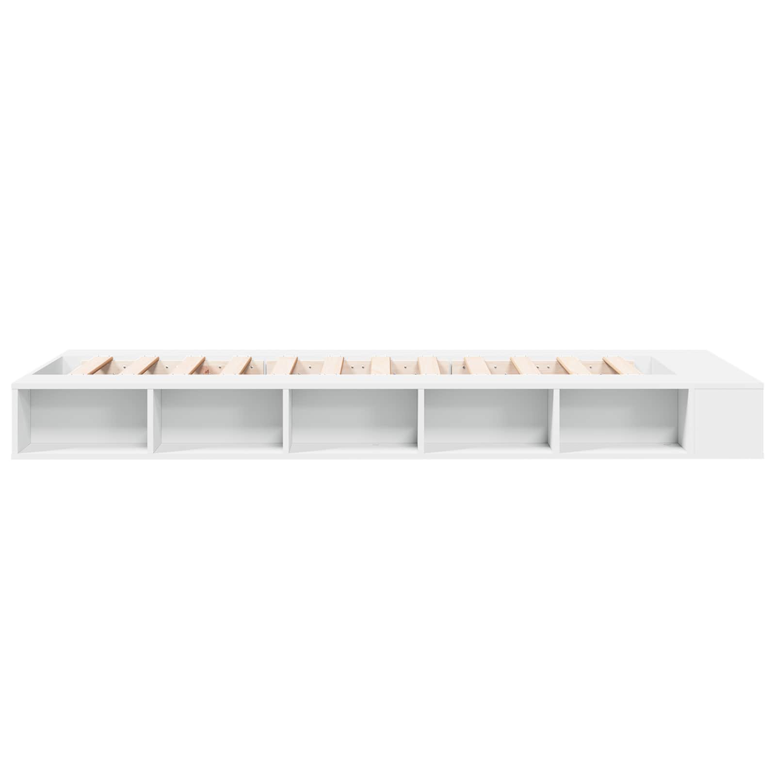 Lovos rėmas su saugojimu Balta 80 x 200 cm Apdirbta mediena
