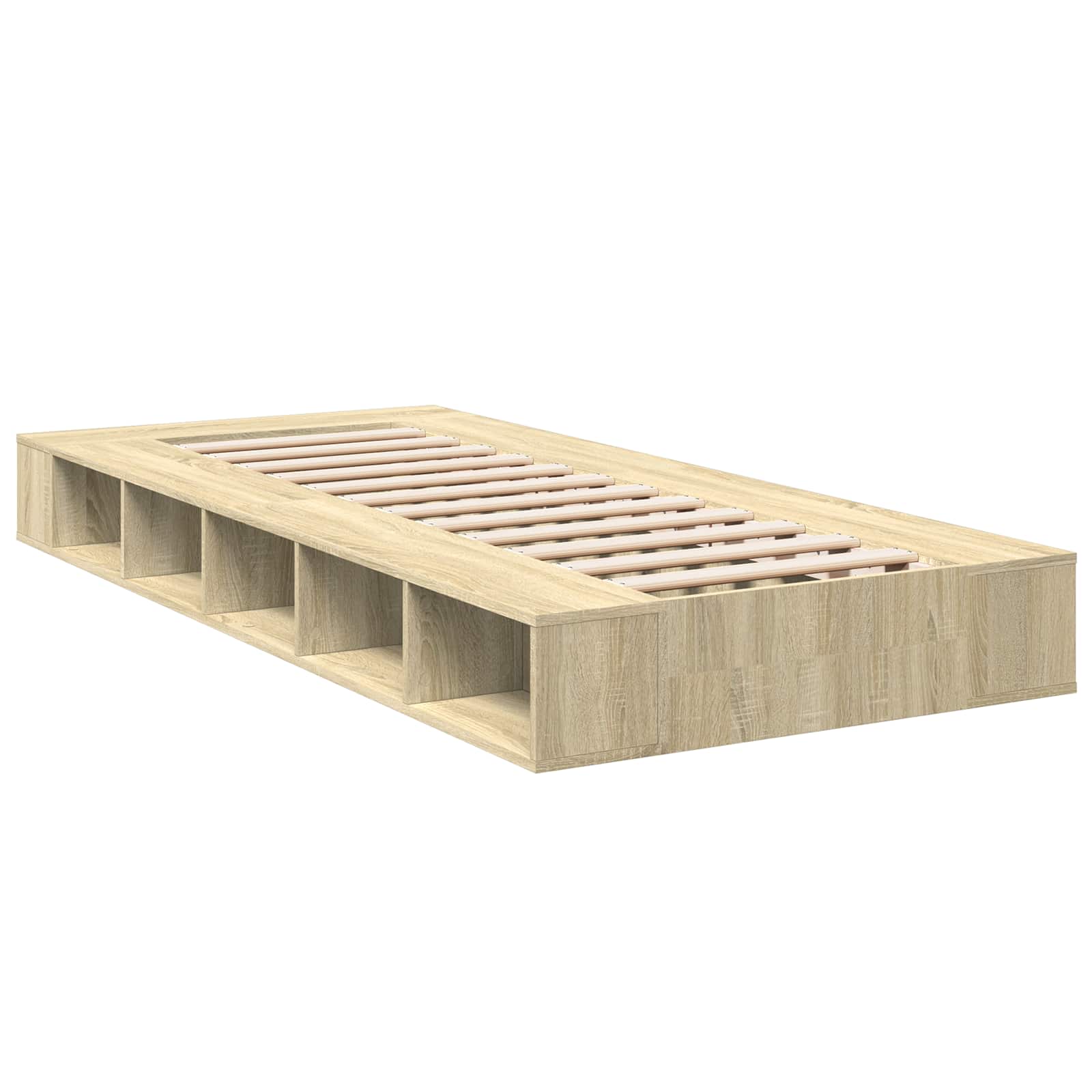 Lovos rėmas su saugojimu su lentyna Sonoma ąžuolas 80 x 200 cm
