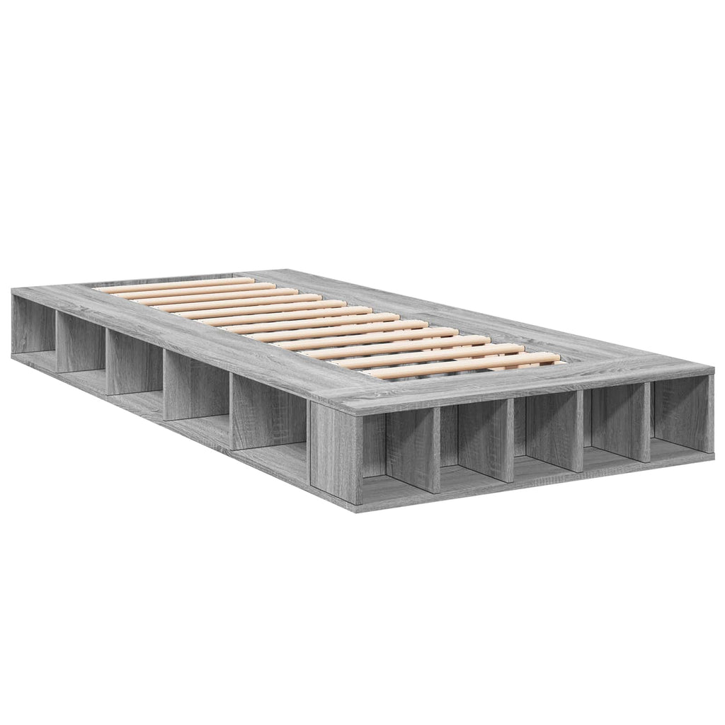 Lovos rėmas su saugojimu su lentyna Pilka Sonoma 80 x 200 cm