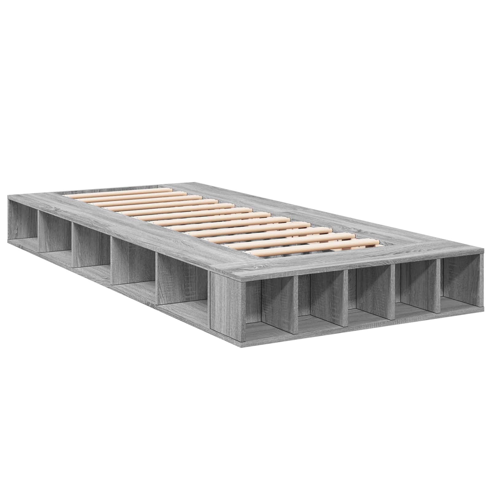 Lovos rėmas su saugojimu su lentyna Pilka Sonoma 80 x 200 cm