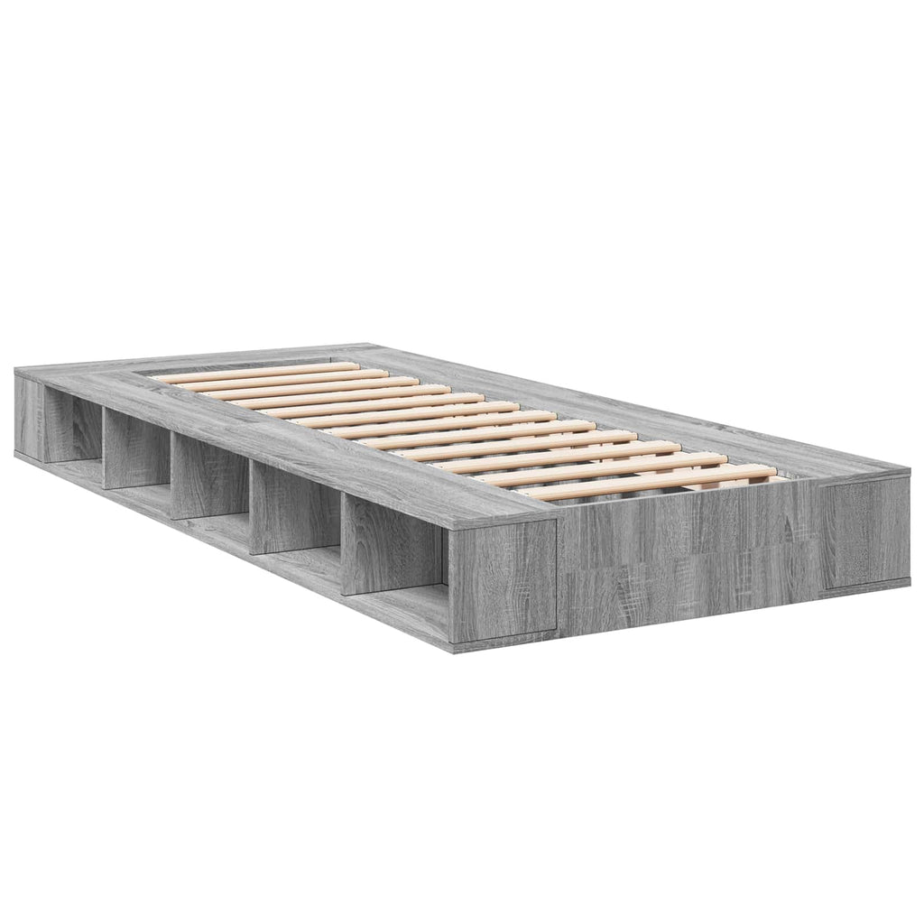 Lovos rėmas su saugojimu su lentyna Pilka Sonoma 80 x 200 cm