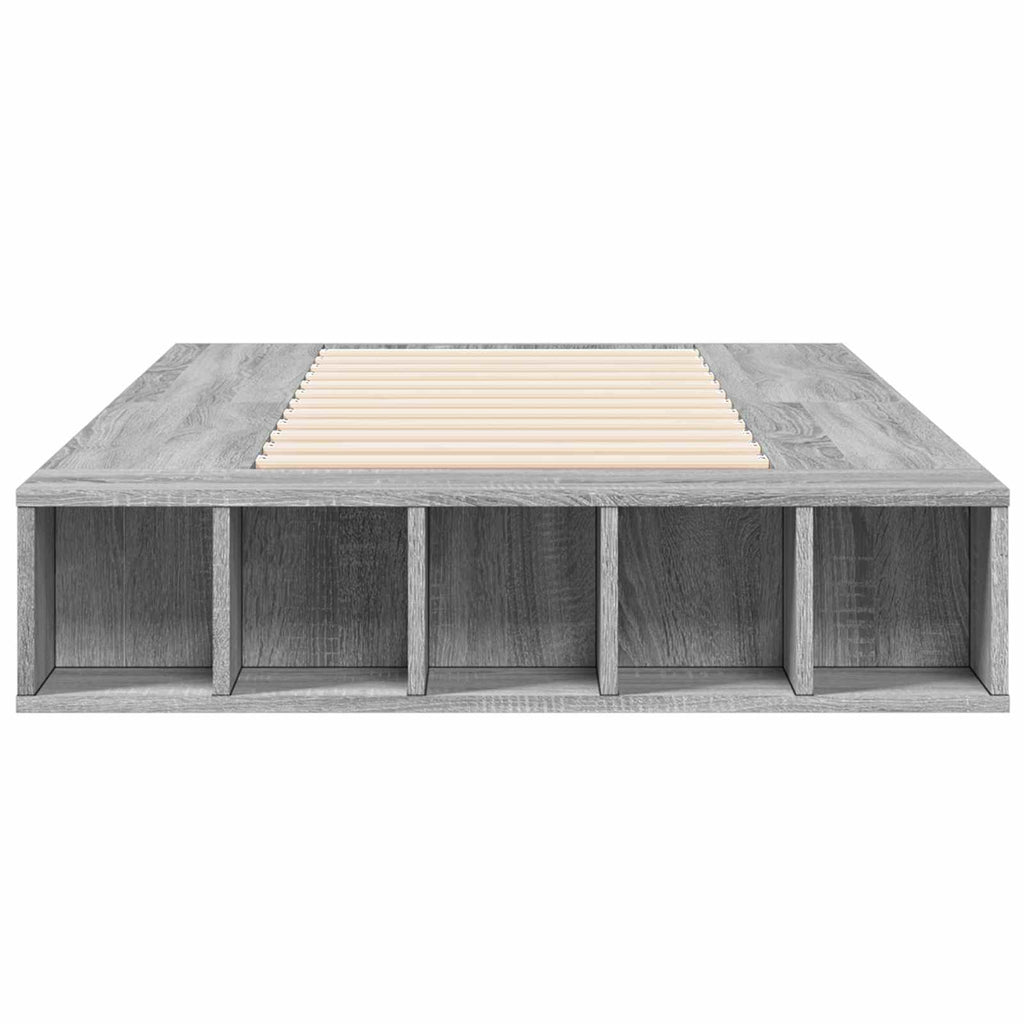 Lovos rėmas su saugojimu su lentyna Pilka Sonoma 80 x 200 cm
