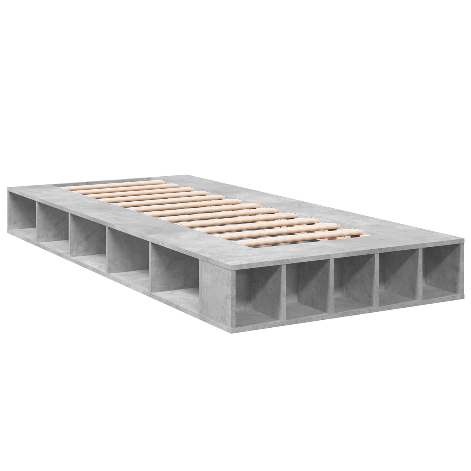 Lovos rėmas su saugojimu su lentyna Betono pilka 80 x 200 cm