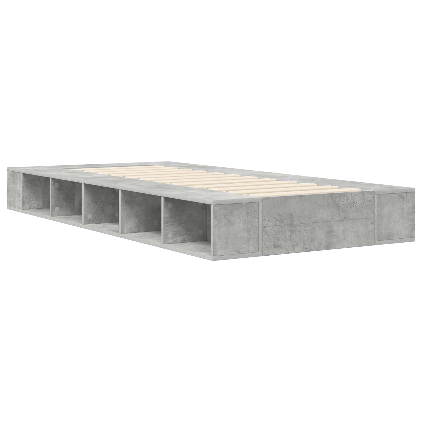 Lovos rėmas su saugojimu su lentyna Betono pilka 80 x 200 cm