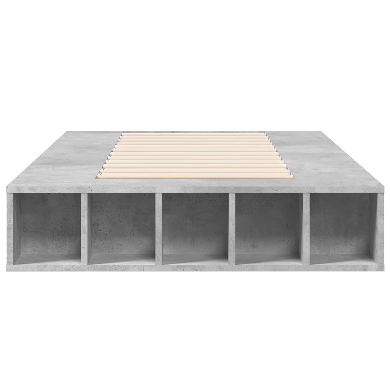 Lovos rėmas su saugojimu su lentyna Betono pilka 80 x 200 cm