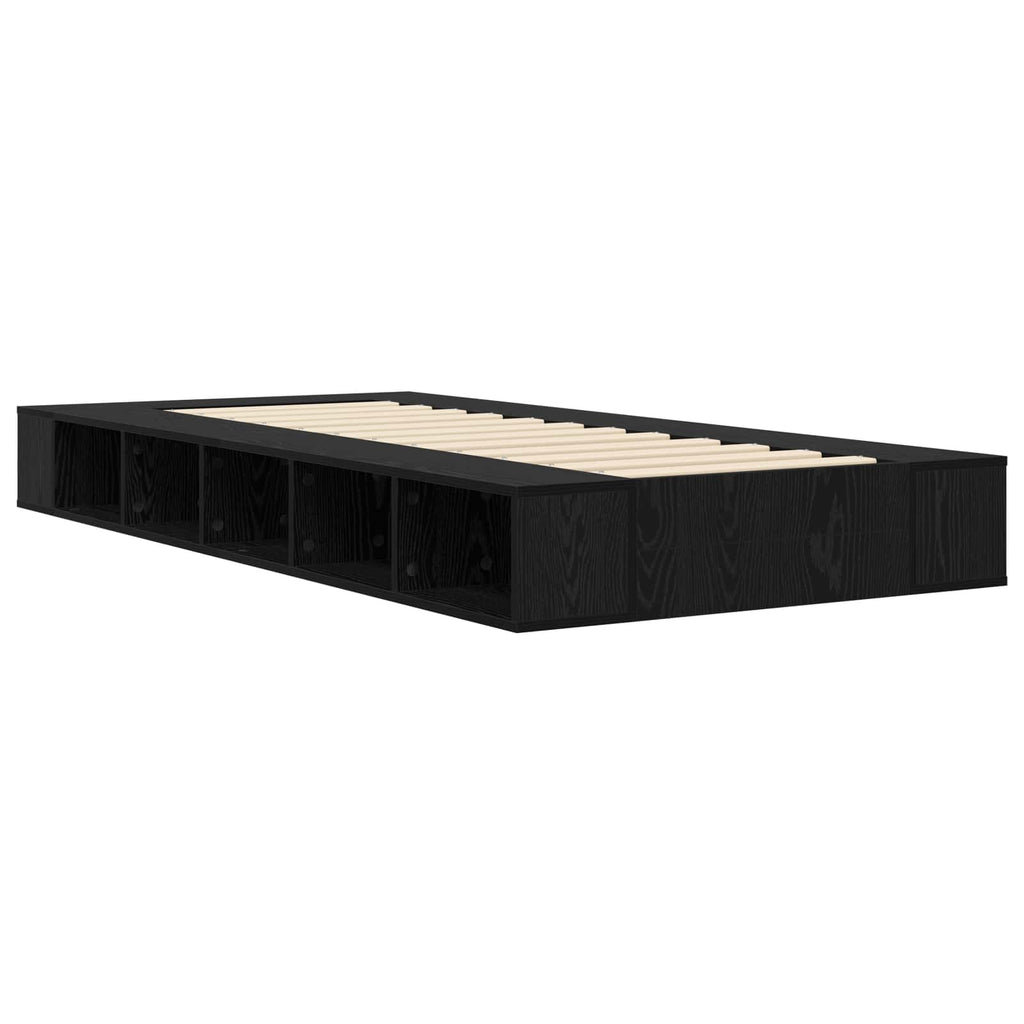 Lovos rėmas su saugojimu su lentyna Juodojo ąžuolo 80 x 200 cm