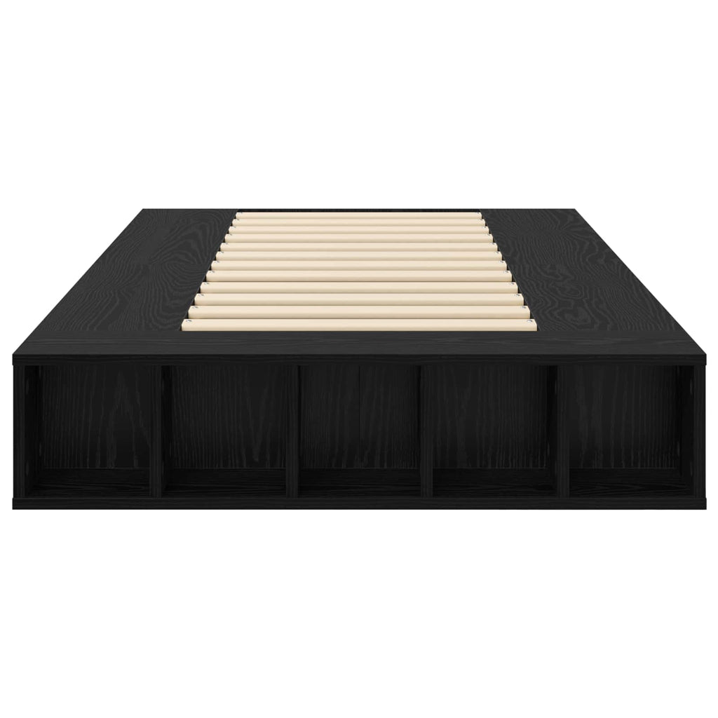 Lovos rėmas su saugojimu su lentyna Juodojo ąžuolo 80 x 200 cm