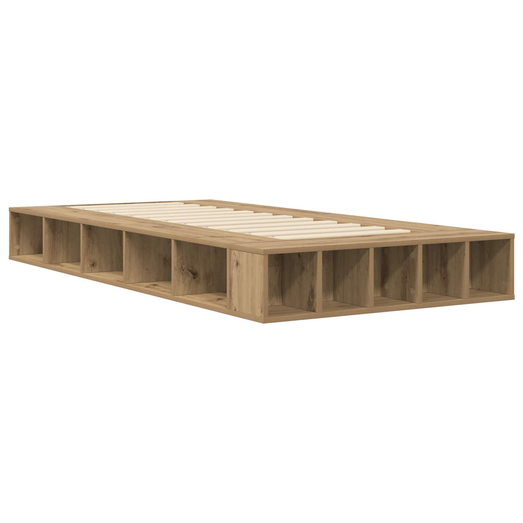 Lovos rėmas su saugojimu su lentyna Artisano ąžuolo 80 x 200 cm