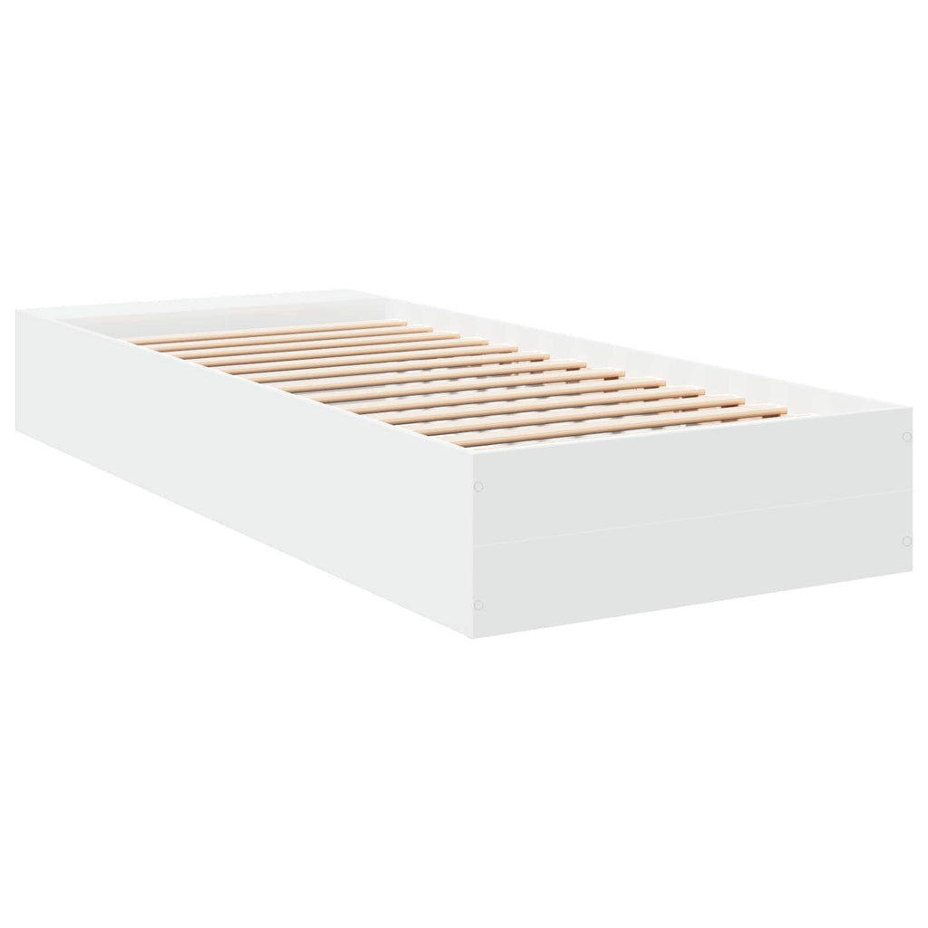 Lovos rėmas su saugojimu Balta 80 x 200 cm Apdirbta mediena