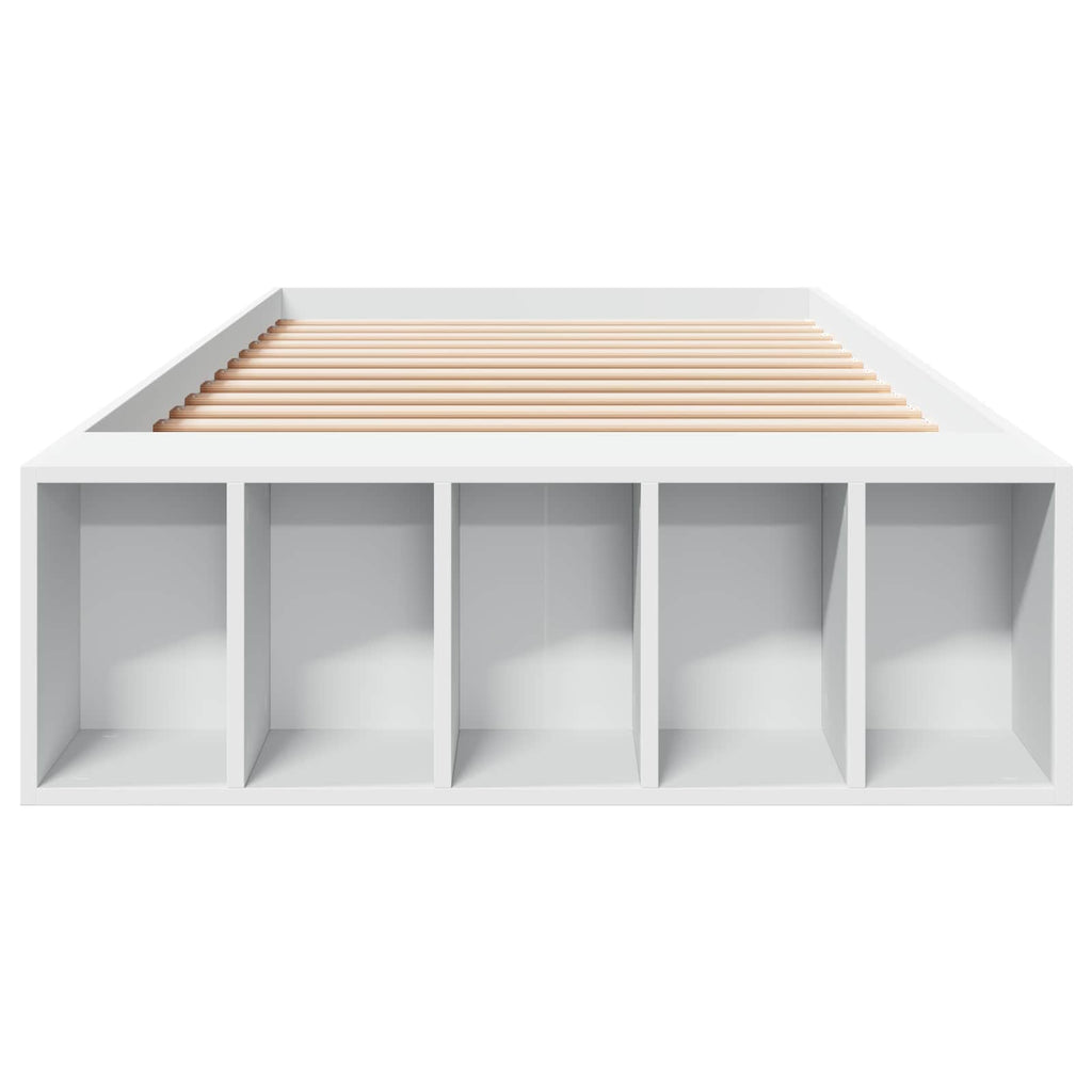 Lovos rėmas su saugojimu Balta 80 x 200 cm Apdirbta mediena