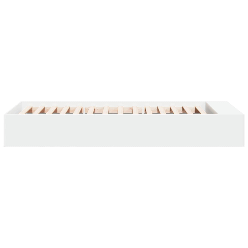 Lovos rėmas su saugojimu Balta 80 x 200 cm Apdirbta mediena