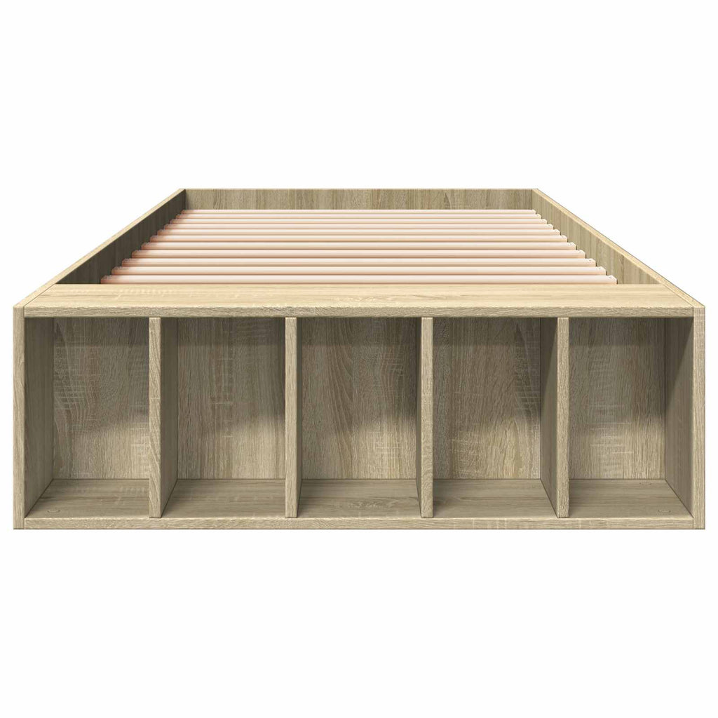 Lovos rėmas su saugojimu su lentyna Sonoma ąžuolas 80 x 200 cm