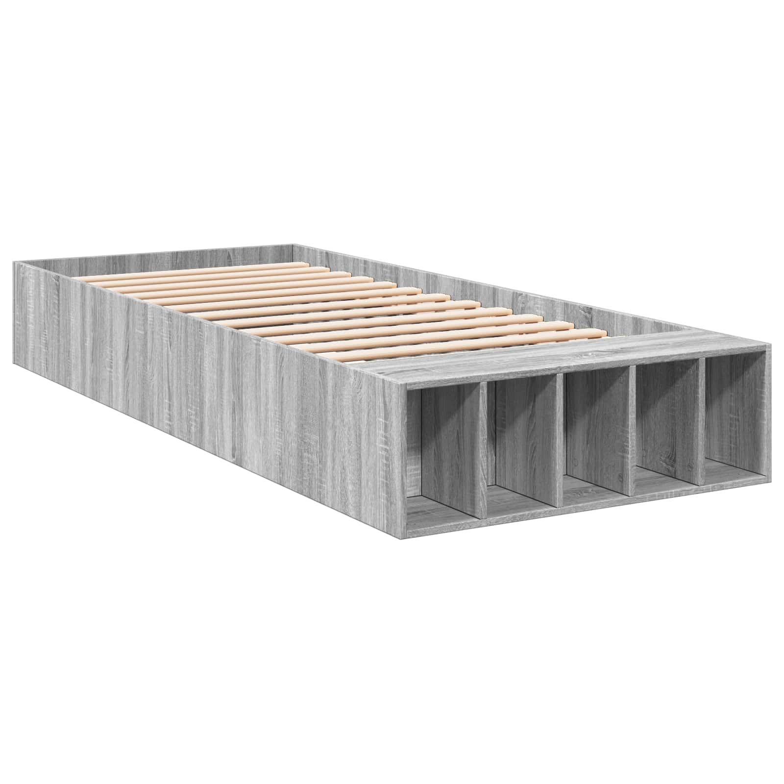 Lovos rėmas su saugojimu su lentyna Pilka Sonoma 80 x 200 cm