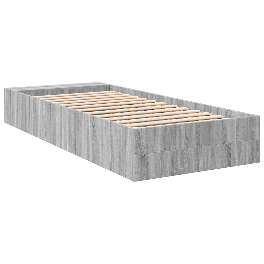 Lovos rėmas su saugojimu su lentyna Pilka Sonoma 80 x 200 cm
