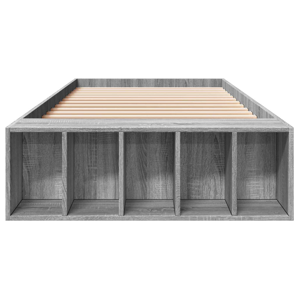 Lovos rėmas su saugojimu su lentyna Pilka Sonoma 80 x 200 cm