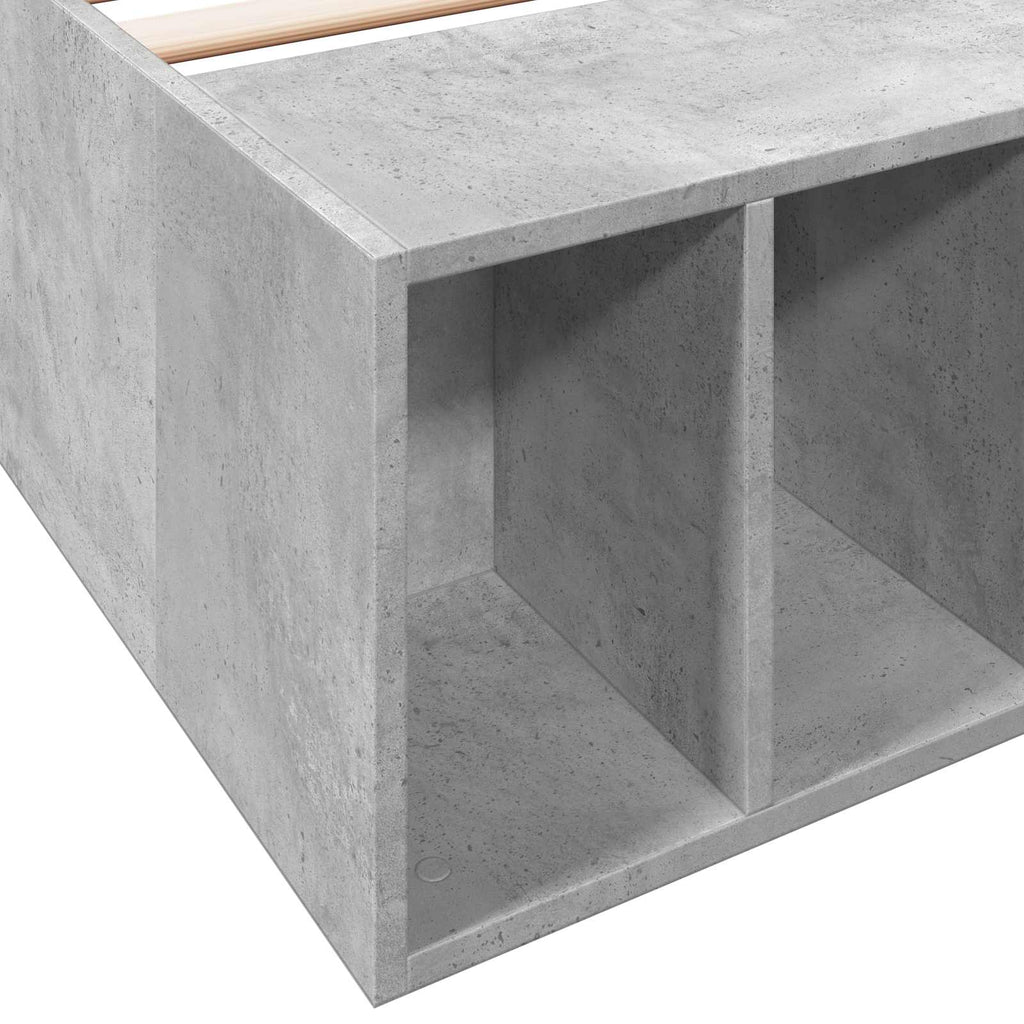 Lovos rėmas su saugojimu su lentyna Betono pilka 80 x 200 cm