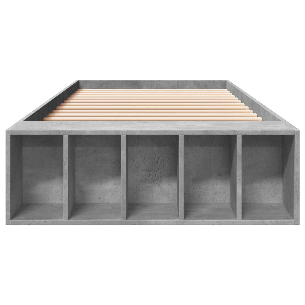 Lovos rėmas su saugojimu su lentyna Betono pilka 80 x 200 cm