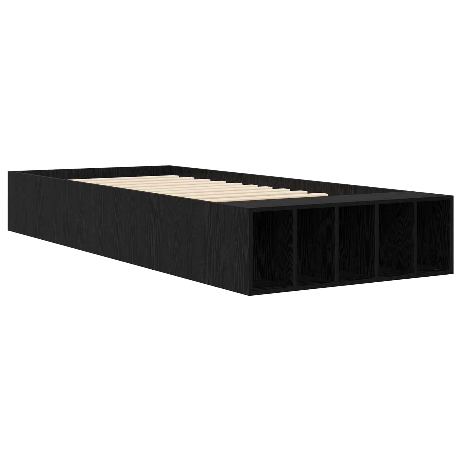 Lovos rėmas su saugojimu su lentyna Juodojo ąžuolo 80 x 200 cm