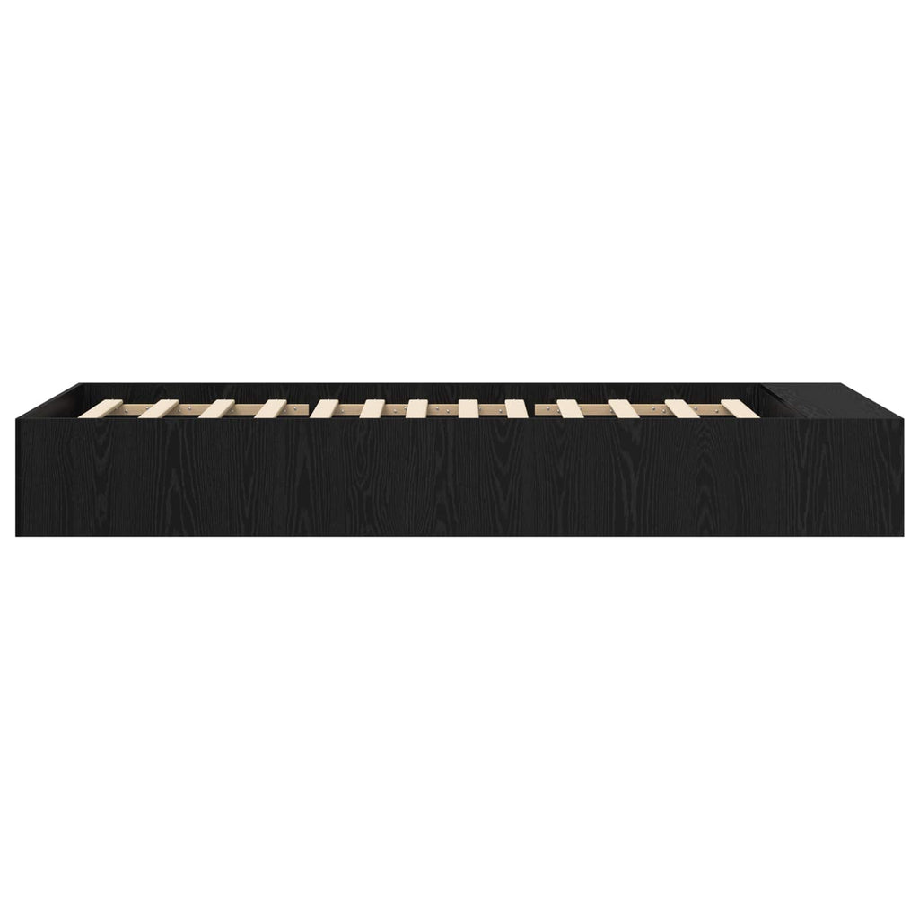 Lovos rėmas su saugojimu su lentyna Juodojo ąžuolo 80 x 200 cm