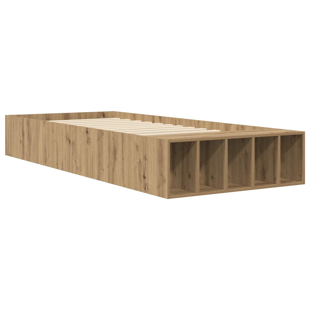 Lovos rėmas su saugojimu su lentyna Artisano ąžuolo 80 x 200 cm
