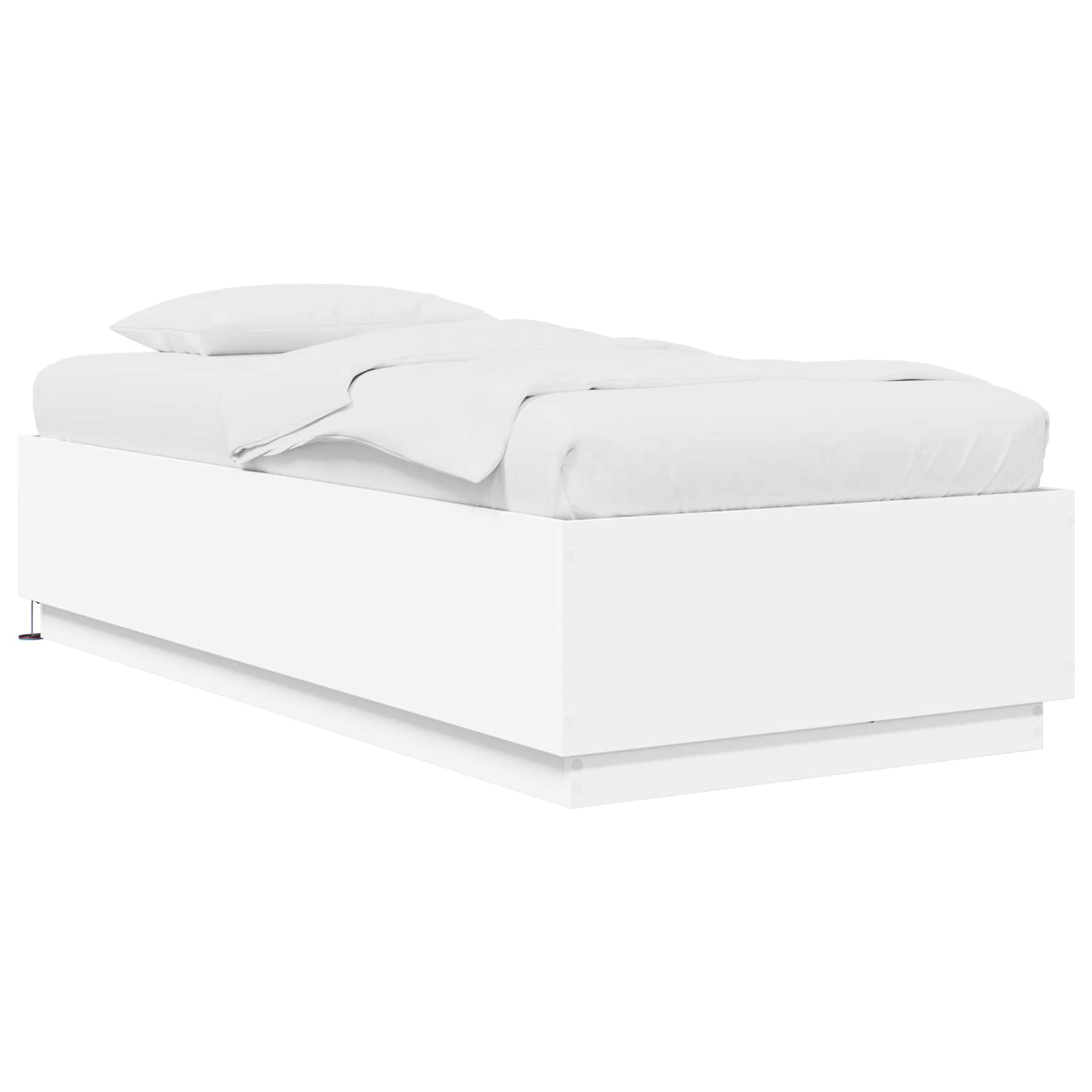 Lovos rėmas su LED Balta 80 x 200 cm Apdirbta mediena