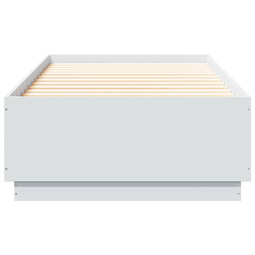 Lovos rėmas su LED Balta 80 x 200 cm Apdirbta mediena