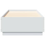 Lovos rėmas su LED Balta 80 x 200 cm Apdirbta mediena