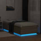 Lovos rėmas su LED Sonoma ąžuolas 80 x 200 cm Apdirbta mediena