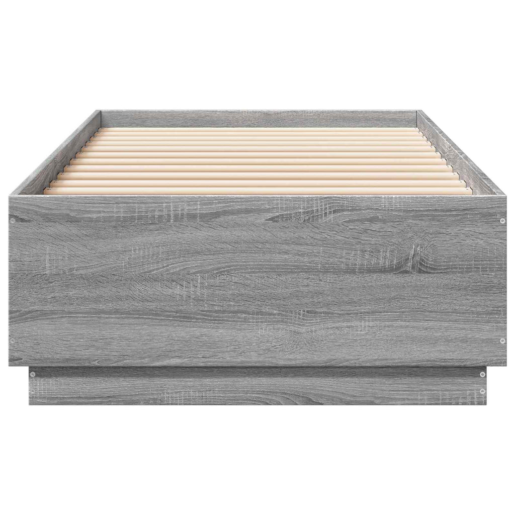 Lovos rėmas su LED Pilka Sonoma 80 x 200 cm Apdirbta mediena