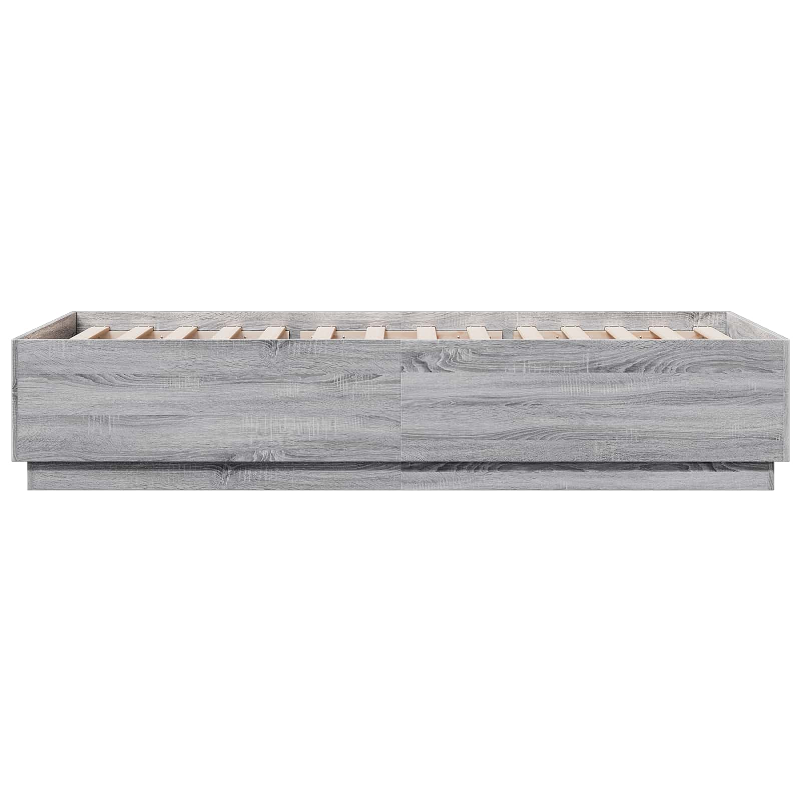 Lovos rėmas su LED Pilka Sonoma 80 x 200 cm Apdirbta mediena