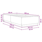 Lovos rėmas su LED Pilka Sonoma 80 x 200 cm Apdirbta mediena