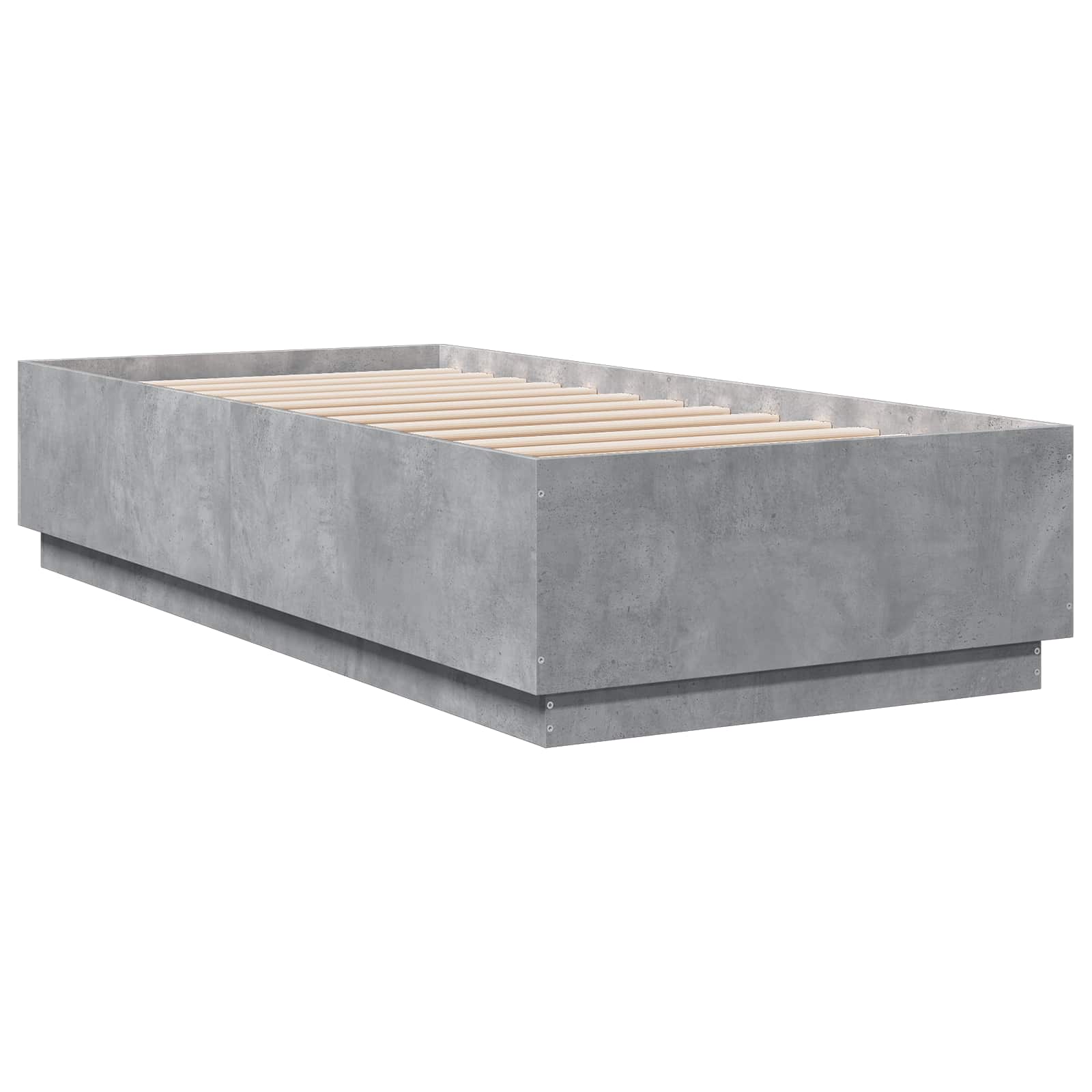 Lovos rėmas su LED Betono pilka 80 x 200 cm Apdirbta mediena