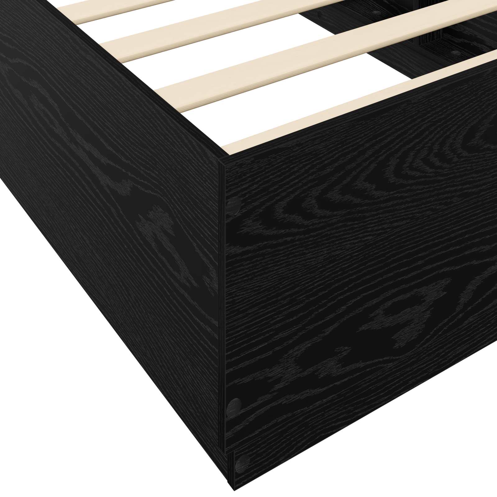 Lovos rėmas su LED Juodojo ąžuolo 80 x 200 cm Apdirbta mediena